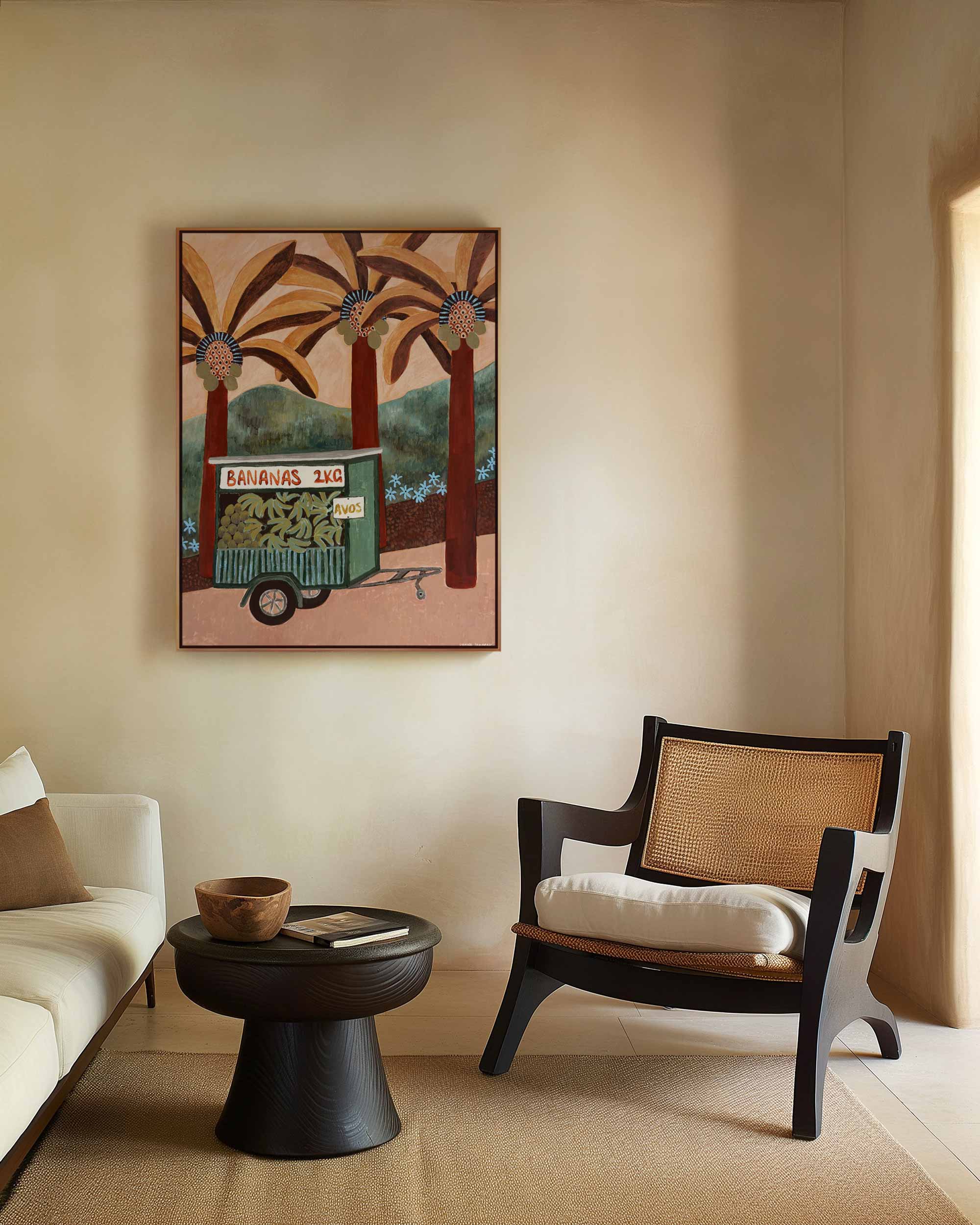 Roadside Banana Cart Fine Art Print