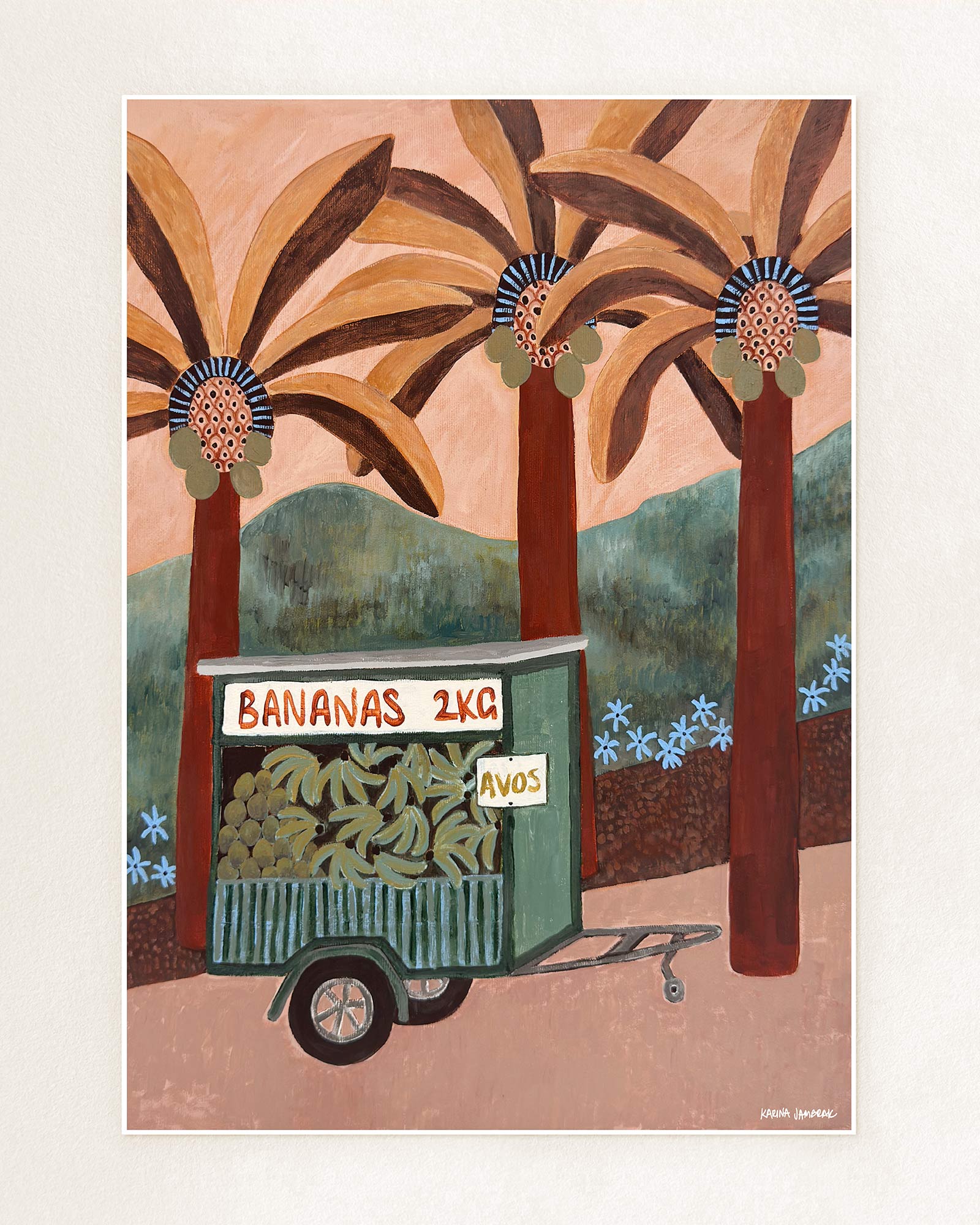 Roadside Banana Cart Fine Art Print