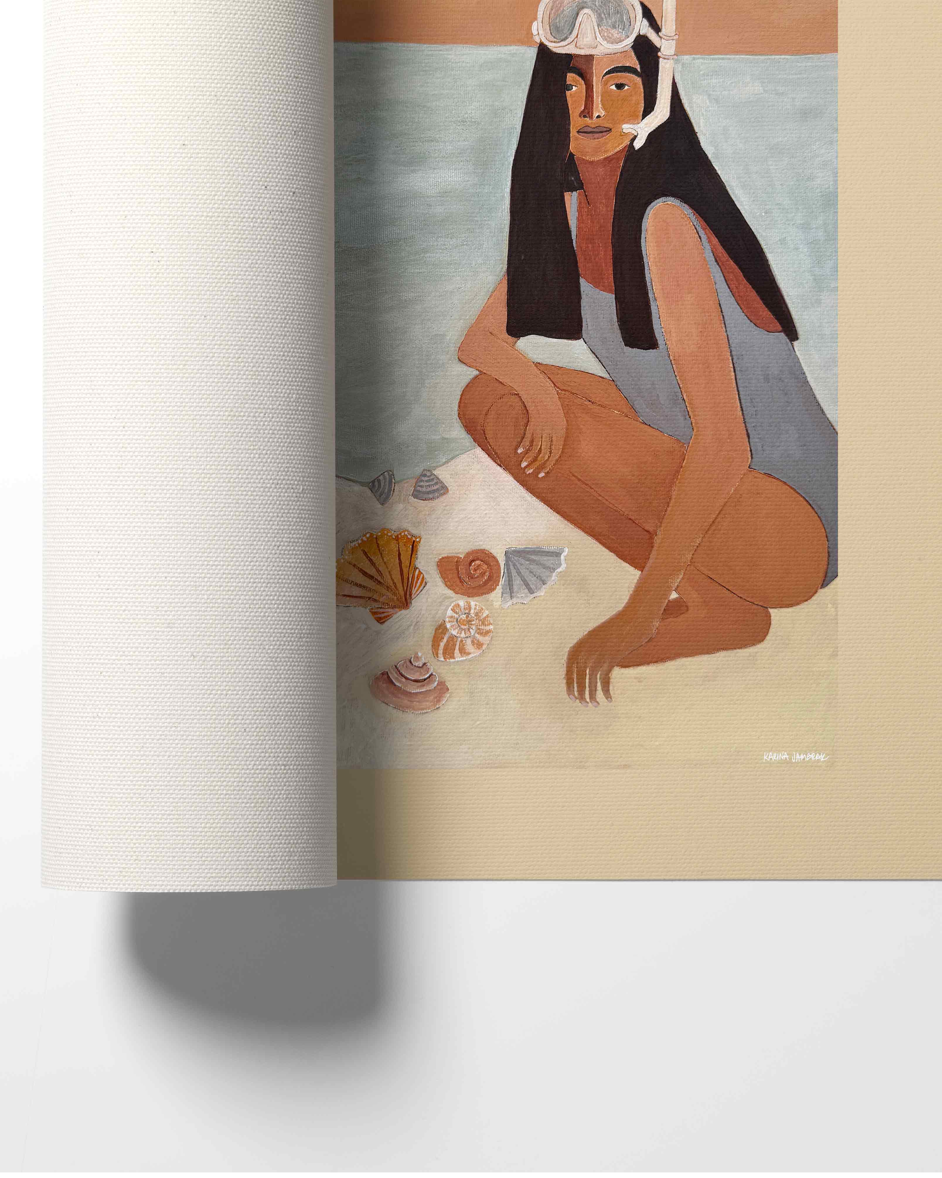 Snorkel Girl Finding Pippis Fine Art Print