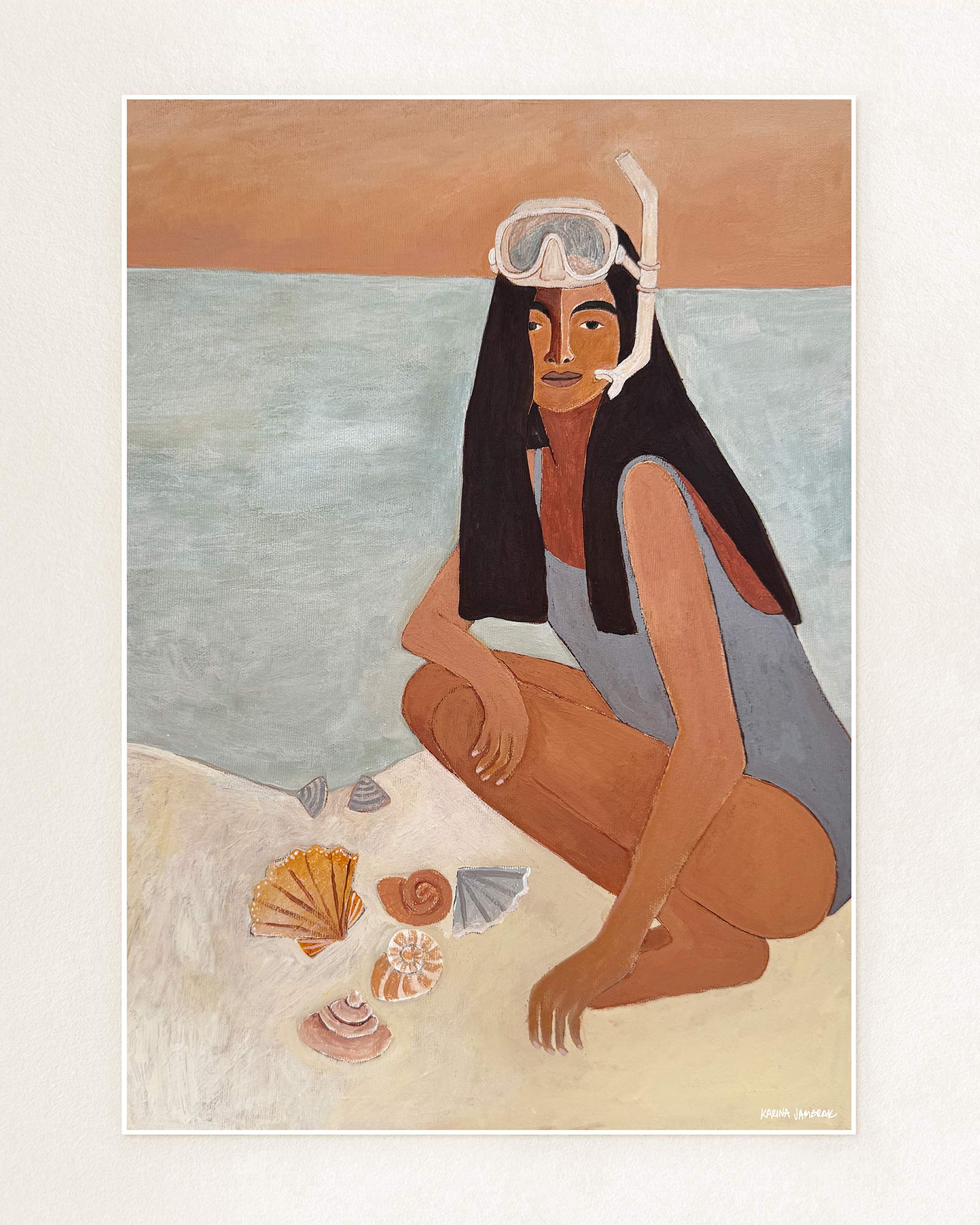 Snorkel Girl Finding Pippis Fine Art Print