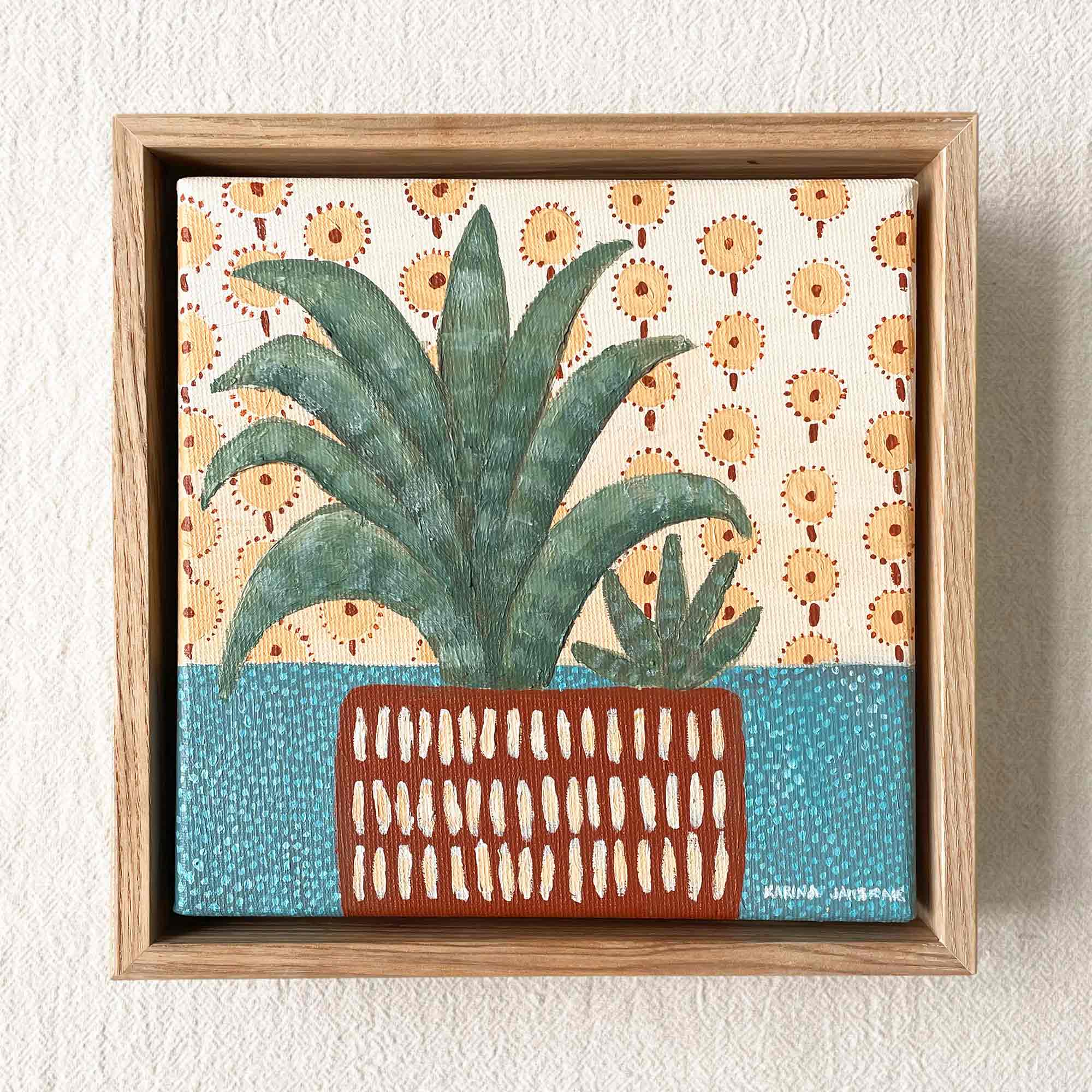 Spiky Succulent Framed Canvas Print