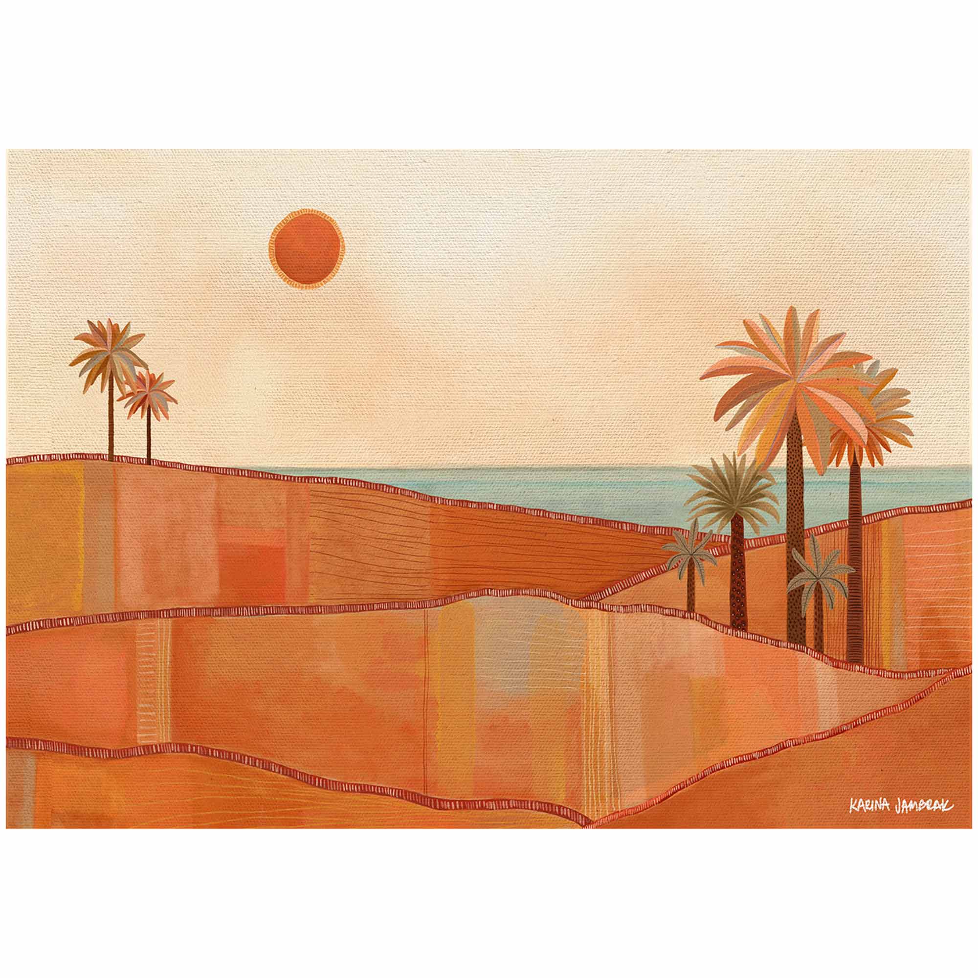 Red Sun Sky Landscape Fine Art Print